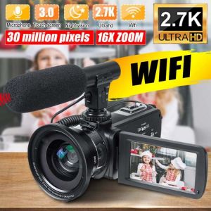 WIFI HD Camcorder Professional vlog Video Camera With Microphone Lens Night Vision LCD Touch Screen 30MP 16X Digital Zoom Camera