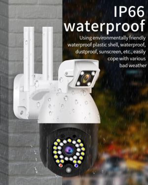 PTZ WiFi Camera Motion Dual Lens AI Voice Alert Human Detection Outdoor IP Camera Audio IR Night Vision Video 1080p Security Cam