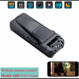 A8D 1080P Mini Camera Back Clip Motion Detection Action Cam Voice Video Recording for Policeman Room Surveillance Body Camera