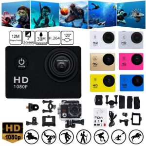 2021 New Action Camera 12MP HD 1080P 32GB 140D Underwater Waterproof Cam Helmet Vedio Go Sports Pro Cam Mini DV Video Camera
