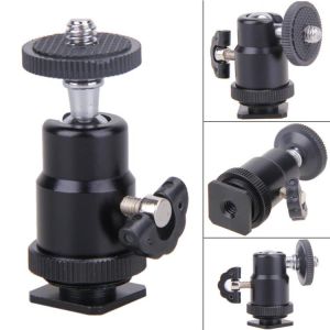 1pc For Camera Tripod LED Light Flash Tripod Bracket Holder Mount 1/4 Hot Shoe Adapter Cradle Ball Head