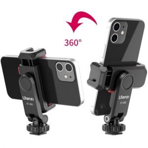Ulanzi ST-06S 360°Rotatable Phone Mount Holder Tripod With Cold Shoe For Mic Light Phone Clip For iPhone 12 Pro max Smartphone