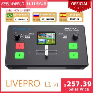 FEELWORLD  LIVEPRO L1 V1 Multi Format Video Mixer Switcher 4xHDMI Inputs Camera Production USB3.0 Live Streaming Youtube