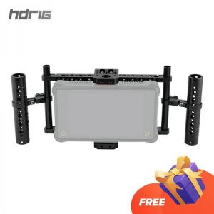 HDRiG On Camera Monitor Cage Rig With Adjustable Aluminum Cheese Handle For 5 inch 7 inch Monitor