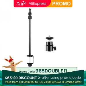Andoer Desk Mount Stand C-clamp Mount Light Stand 1/4 Inch Screw with 360° Rotatable Ballhead for DSLR Camera Ring Light Bracket