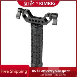 KIMRIG Rubber Hand Grip With Dual Rod Clamp For Handheld Camera Stabilizer Photo Studio Accessory