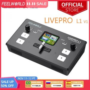 FEELWORLD Multi Format Video Mixer Switcher USB3.0 4xHDMI Inputs Camera Production Youtube Live Streaming  LIVEPRO L1 V1