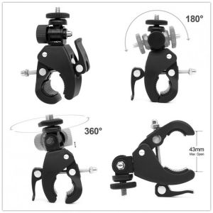 Black 1/4 Camera DV DSLR Bike Bicycle Handlebar Clamp Bracket Tripod Mount Screw Clip For Gopro For Camera DV 1Pc