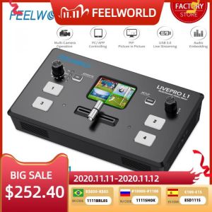 FEELWORLD LIVEPRO L1 V1 Live Streaming Video Switcher 4xHDMI Input Hdmi USB3.0 Multi Format Studio Record Preview Camera Youtube