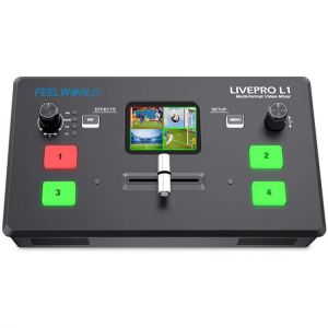 FEELWORLD L1 V1 Multi-format Video Mixer Switcher 4 HDMI Inputs Camera Production USB3.0 Live Streaming