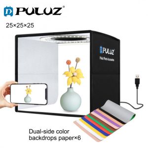 PULUZ 25cm/30cm Mini Photo Studio Box Photography Lightbox Lighting Studio Shooting Tent Box Kit &6 Background 12 Colors Softb