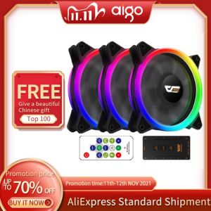 Aigo DR12 Pro Cooler PC Case Fan RGB Fan 120mm Fan Adjust Argb Mute IR AURA SYNC Cooler Master RGB Cooling Computer Fans