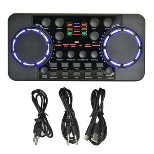 V300 PRO Sound Card 10 Sound Effects Bluetooth Noise Reduction o mixers Headset mic Voice Control for Phone PC