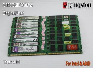 Used Kingston Desktop RAM DDR2 2GB 2g 800MHz 667Mhz PC DIMM Memory RAM 240 pins For AMD intel 8gb 4gb ddr3 1333Mhz 1600Mhz 1333