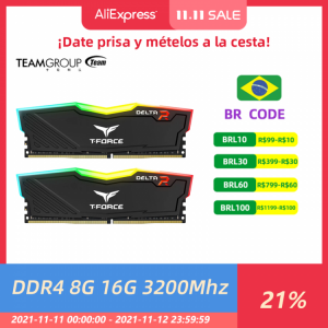TEAMGROUP T-Force Delta RGB DDR4 8GB 16GB（2x8GB）3200MHz PC4 Desktop Gaming Memory Module Ram