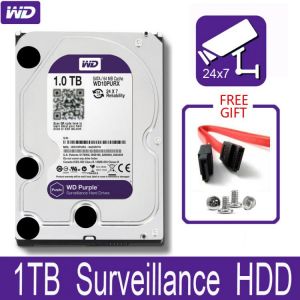 WD Purple 1TB Surveillance Internal Hard Drive Disk 3.5" 64M Cache SATA III 6Gb/s 1T 1000GB HDD HD Harddisk for CCTV DVR NVR