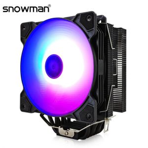 SNOWMAN 6 Heat Pipes CPU Cooler ARGB 120mm PWM 4 Pin PC Radiator Quiet for Intel LGA 2011 1150 1151 1155 AMD AM4 CPU Cooling Fan