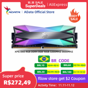 ADATA XPG D60 RGB PC Desktop Memory RAM Memoria Module 8GB 16GB 32GB DDR4 PC4 3000Mhz 3200Mhz 3600Mhz 4133Mhz DIMM for Computer