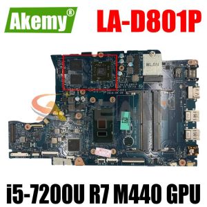 BAL20 LA-D801P Mainboard For DELL Inspiron 5567 5767 Laptop Motherboard CN-0KFWK9 0KFWK9 With i5-7200U R7 M440 GPU 100% Tested