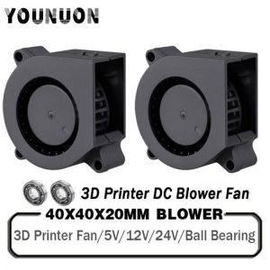2Pcs 3D printer fan 40mm 4020 Turbo blower 24V 12V 5V Double ball sleeve Cooling fans 40x40x20mm for 3D printer cooler