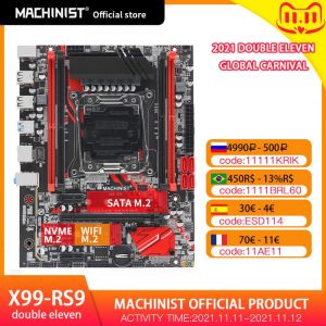 Machinsit X99 Motherboard LGA 2011-3 SATA/ PCI-E M.2 Slot Support Xeon E5 V3 V4 Processor Four-channel DDR4 RAM X99-RS9