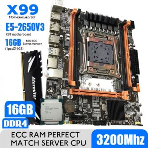 Atermiter X99 D4 DDR4 Motherboard Set With Xeon E5 2650 V3 LGA2011-3 CPU 1pcs X 16GB = 16GB 3200MHz DDR4 PC4 Memory REG ECC RAM