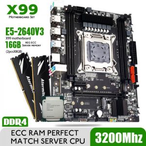 Atermiter X99 D4 DDR4 Motherboard Set with Xeon E5 2640 V3 LGA2011-3 CPU 2pcs X 8GB = 16GB 3200MHz DDR4 REG ECC RAM Memory