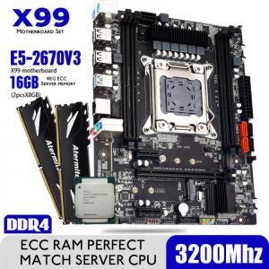 D4 X99 Motherboard Set With Xeon E5 2670 V3 LGA2011-3 CPU REG ECC RAM 2*8GB 3200 DDR4 Memory
