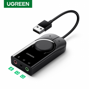 UGREEN Sound Card USB Audio Interface External 3.5mm Microphone Audio Adapter Soundcard for PC PS5 4 Headphone USB Sound Adapter