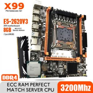 X99 DDR4 4 DIMM D4 Motherboard Set with Xeon E5 2620 V3 LGA2011-3 CPU 1pcs * 8GB = 8GB PC4 RAM 3200MHz DDR4 Memory RAM REG ECC
