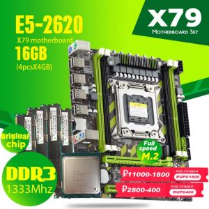 Atermiter X79 Motherboard Set with LGA2011 Combos Xeon E5 2620 CPU 4pcs x 4GB = 16GB Memory DDR3 RAM 1333Mhz PC3 10600R Original