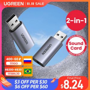 UGREEN Sound Card Usb 3.5mm Audio Interface External Sound Card to Earphone Speaker for Laptop Nintendo Switch Audio Card