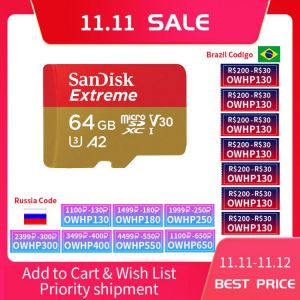 Sandisk extreme plus micro sd Card A2 U3 V30 64GB 128GB 256GB memory card 160MB / s Class10 TF flash Card carte micro sd