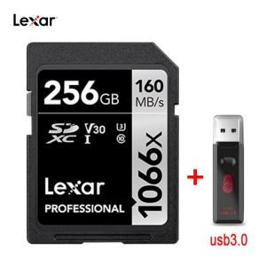 Lexar SD Card 1066X Original up to 160 MB/s 64GB 128GB 256GB SDXC UHS-I U3 V30 Flash Memory Card For 3D 4K Digital Camera