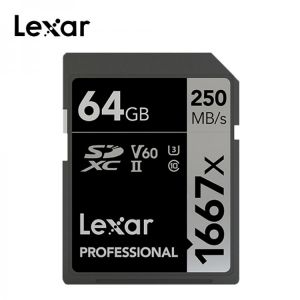 100%Original Lexar Memory Card 1667X 250MB/s Flash Card 64GB 128GB 256GB sd UHS-II U3 SD Card SDXC C10 For 3D 4K HD Video