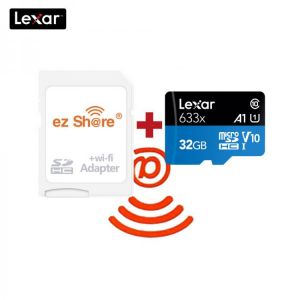 ezshare Wireless WIFI SD Card+Lexar Micro SD Card 128GB 32GB Class10 64GB 256GB TF Flash Memory Card MicroSD Card WIFI Adapter