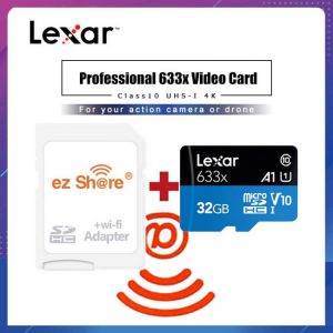 ezshare Wireless wifi adapter+Lexar Micro SD Card 128GB 32GB Class 10 633x 64GB wifi wireless TF Card 16gb  Flash Memory Card