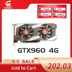 VEINEDA PC Video Card Original GTX 960 4GB 128Bit GDDR5 Graphics Cards DVI Cards  GTX960 4gb  DVI For nVIDIA Geforce Game