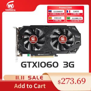 VEINEDA GTX 1060 3GB 192Bit GDDR5 Graphics Card Original Video Cards VGA Cards  For nVIDIA Geforce Gam GTX 1050 Ti  960 750TI