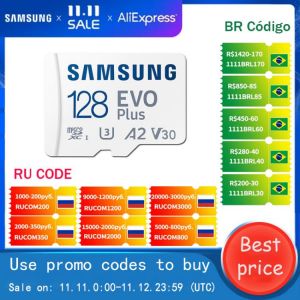 SAMSUNG EVO Plus Micro SD Card 128GB 256GB 512GB A2 V30 U3 Transfer 130MB/s Memory Card C10 U1 TF Card 64GB V10 A1 Memory Card