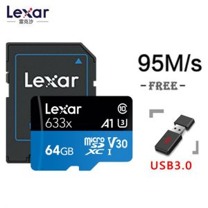 Lexar 633x High Speed Micro SD Memory Card 32GB 64GB 128GB Max 95M/s C10 256G 512G Capture adventures in HD included adapter