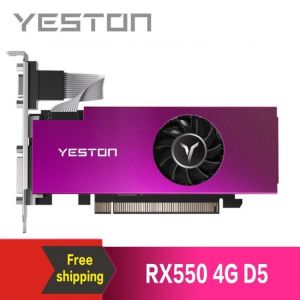 Yeston Radeon RX550 4GB GDDR5 1183MHz 512processors PCIExpress 3.0 DirectX12 Single Slot VGA+HDMI+DVI-D graphics card of Desktop