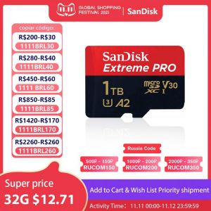 SanDisk Extreme Pro micro sd 64GB 128GB 1TB Memory Card 512G class 10 cartao de memoria U3 A2 V30 1TB tf flash card for gopro
