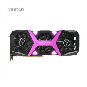 Yeston RX6800-16G D6 PA Gaming Graphics Card with 16G/256bit/GDDR6 Memory 3 Large Size Fans Metal Backplate Breathing Light