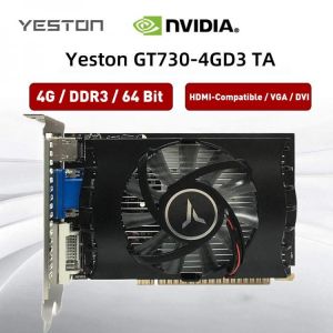 Yeston Geforce GT730 4G D3 TA Graphics Card 4G / DDR3 / 64 Bit 1333 MHZ HDMI-Compatible/VGA/DVI Video Card For Desktop Computer