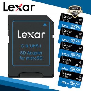 Lexar Original 633x Micro SD Card  512 16GB 32GB 64GB 128GB SDHC SDXC High Speed Up to Max 95M/s Flash Micro SD For GOPRO Drone