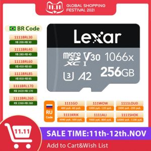 Professional 256GB Micro SD Card 1066x 64GB 128GB Flash Card V30 A2 Class 10 MicroSDXC UHS I For Camera Original Lexar