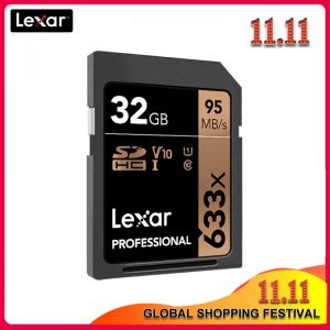 100% Original Lexar 633x 32GB  64GB Class 10 SD SDHC SDXC Memory Card in SD card 128GB 512G 95MB/s for Digital SLR/HD camera