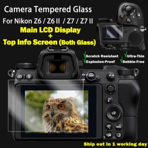 For Nikon Z6 Z6II Z7 Z7II Tempered Camera Protective Self-adhesive Glass Main LCD Display +Top Info Screen Protector Guard Cover