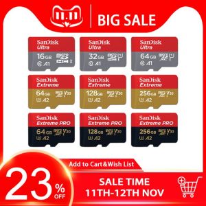 SanDisk Micro SD Card 16GB 32GB A1 MicroSDHC Memory Card 64GB 128GB 256GB 400GB MicroSDXC EXTREME PRO V30 U3 A2 4K UHD TF Cards